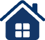 Icoon van huis. Draag verwarmde binnenhandschoenen in huis.