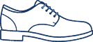 Verwarmde zool voor in dagelijkse schoenen. Schoen in outline.