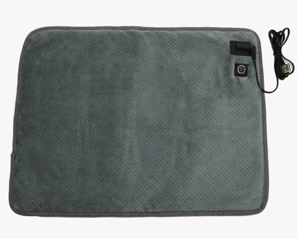 Grijs verwarmd zitkussen van HeatPerformance®. Rechthoekig model.